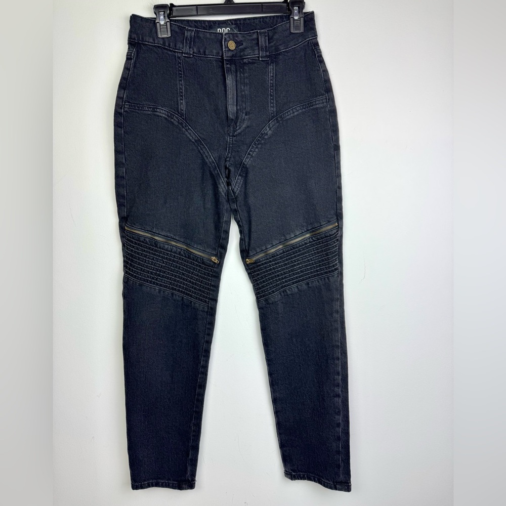 BDG Urban Outfitters Black Slim Moto Jeans with Embellished Zippers Size 27W NEW
